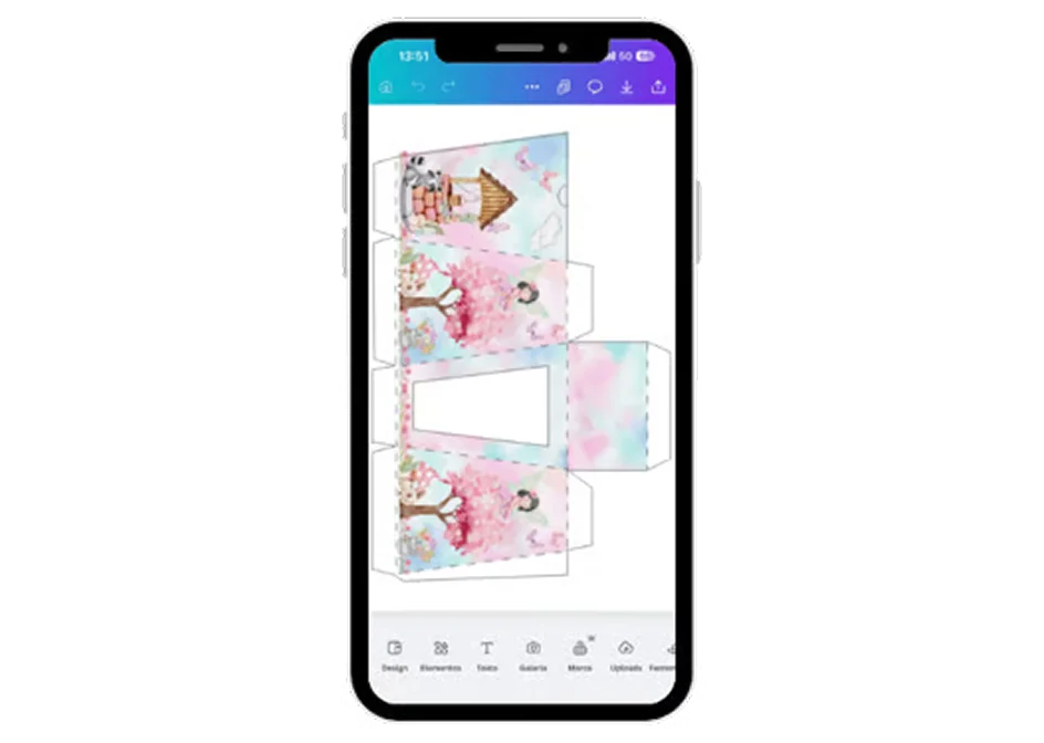 Personalize o molde no celular