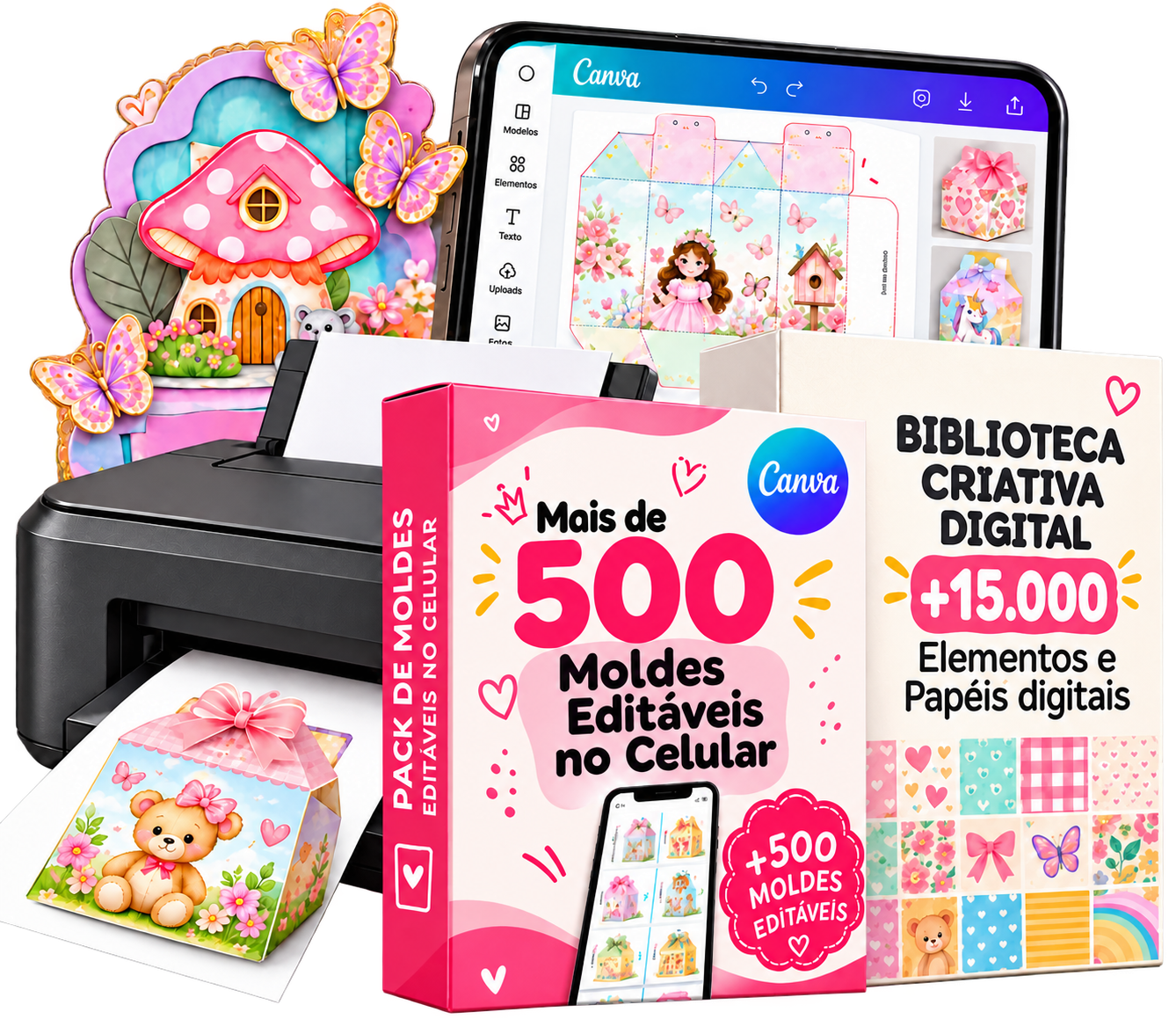 Pack de +500 moldes 100% editáveis no Canva